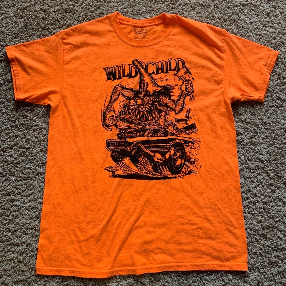 wild child neon orange t shirt